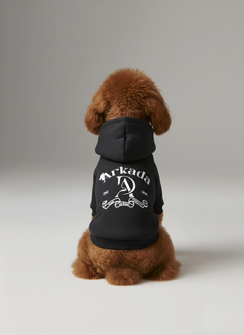 Black puppy hoodie
