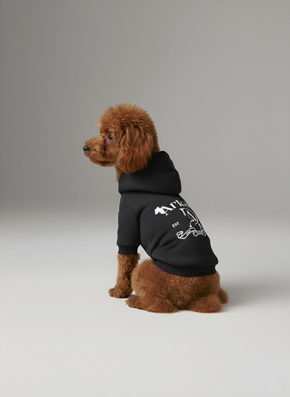 Black puppy hoodie
